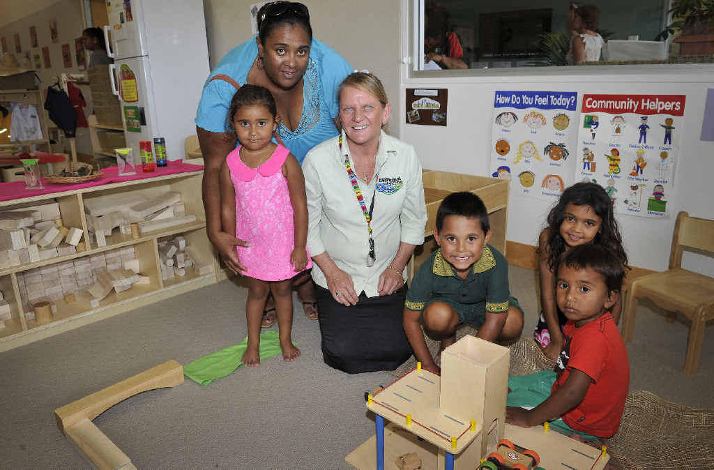 SENSE OF IDENTITY: Lenkunyar Roberts-Hickling, Nimili Roberts, Tanya Stuart, Director of the Ballina Aboriginal Child and Family Centre in West Ballina, Laurence Anderson Jr, Kiesha Skimmings and Mue-Ri Roberts. Picture: Mireille Merlet-Shaw