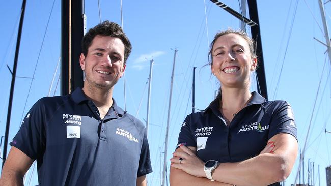 Paris Olympian Olivia Price with Cole before heading to Barcelona. Picture: Britta Campion/The Australian