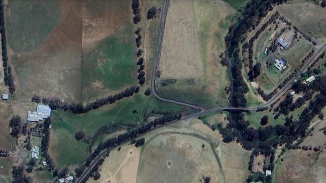 Aerial view of the Pollocksford Road Bridge.