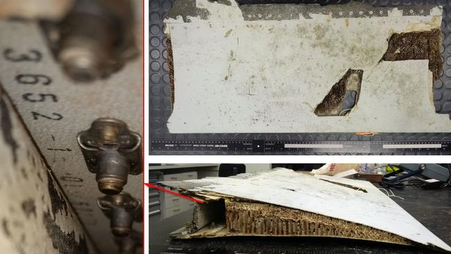 Ann airplane part found washed ashore the island of Mauritius in May. Picture: AAP.