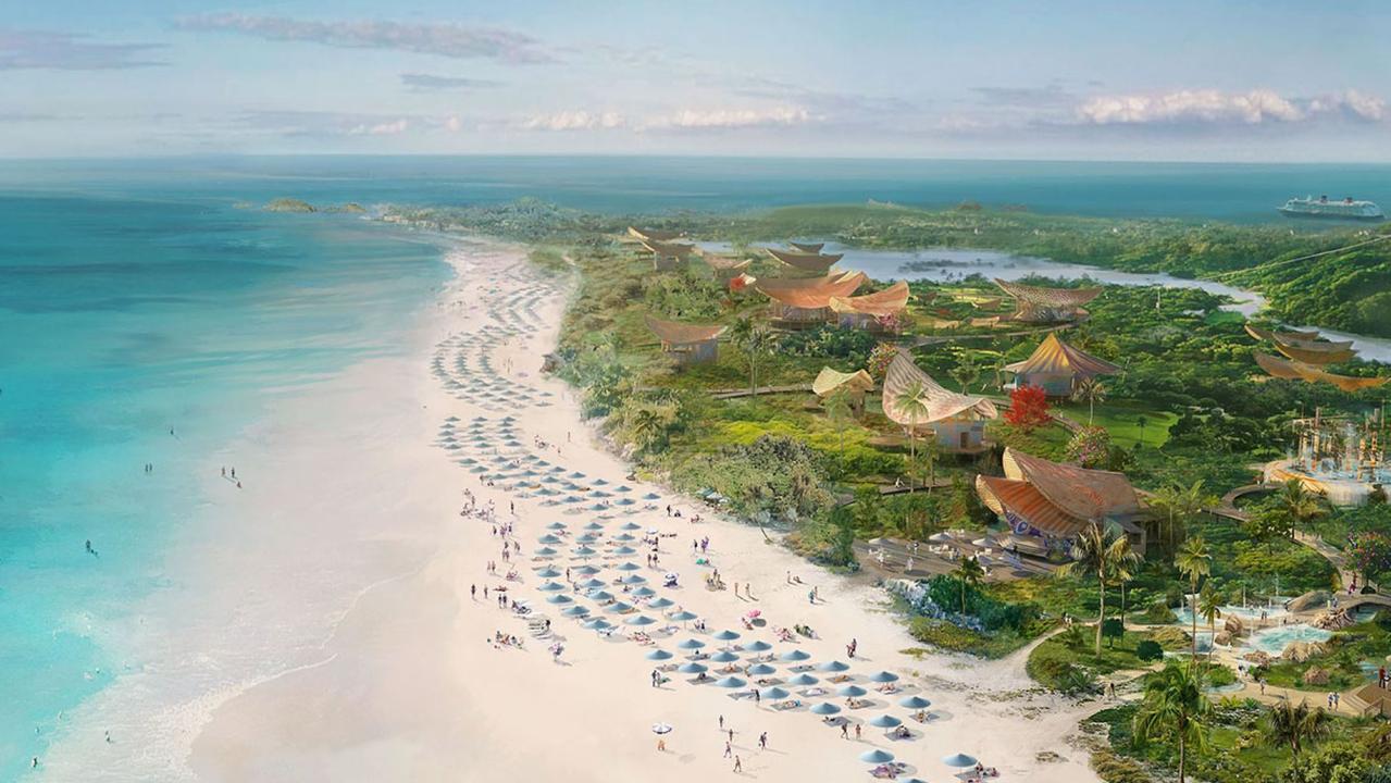 An illustrated rendering of the future Lighthouse Point on the Bahamian island of Eleuthera. Picture: Disney.