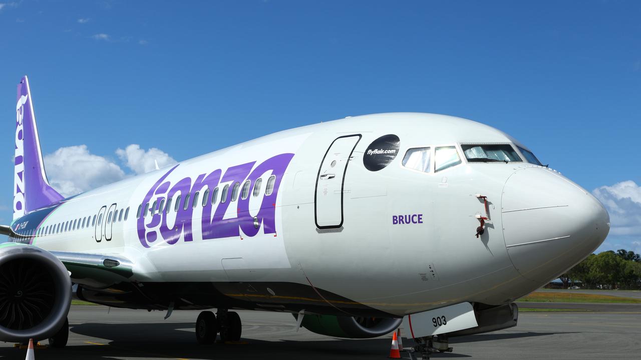 Grounded Bonza planes at Sunshine Coast airport on Tuesday morning. Picture Lachie Millard