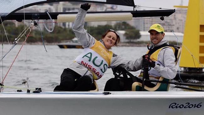 Liesl Tesch and Dan Fitzgibbon sailed into the history books by winning gold in the SKUD18 class with two races to spare in Rio.