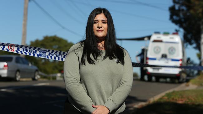 Local resident Istana Sleiman at the scene on Heckenberg Ave, Sadleir incident. Picture: Tim Hunter