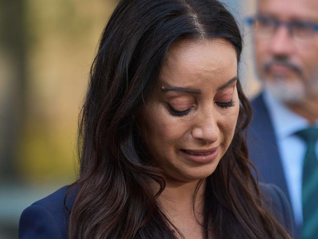 SYDNEY, AUSTRALIA - NewsWire Photos, February 28, 2025 . Antoinette Lattouf  speakingto the media in front of thew federal court, in Sydney  :   Picture: NewsWire / Flavio Brancaleone