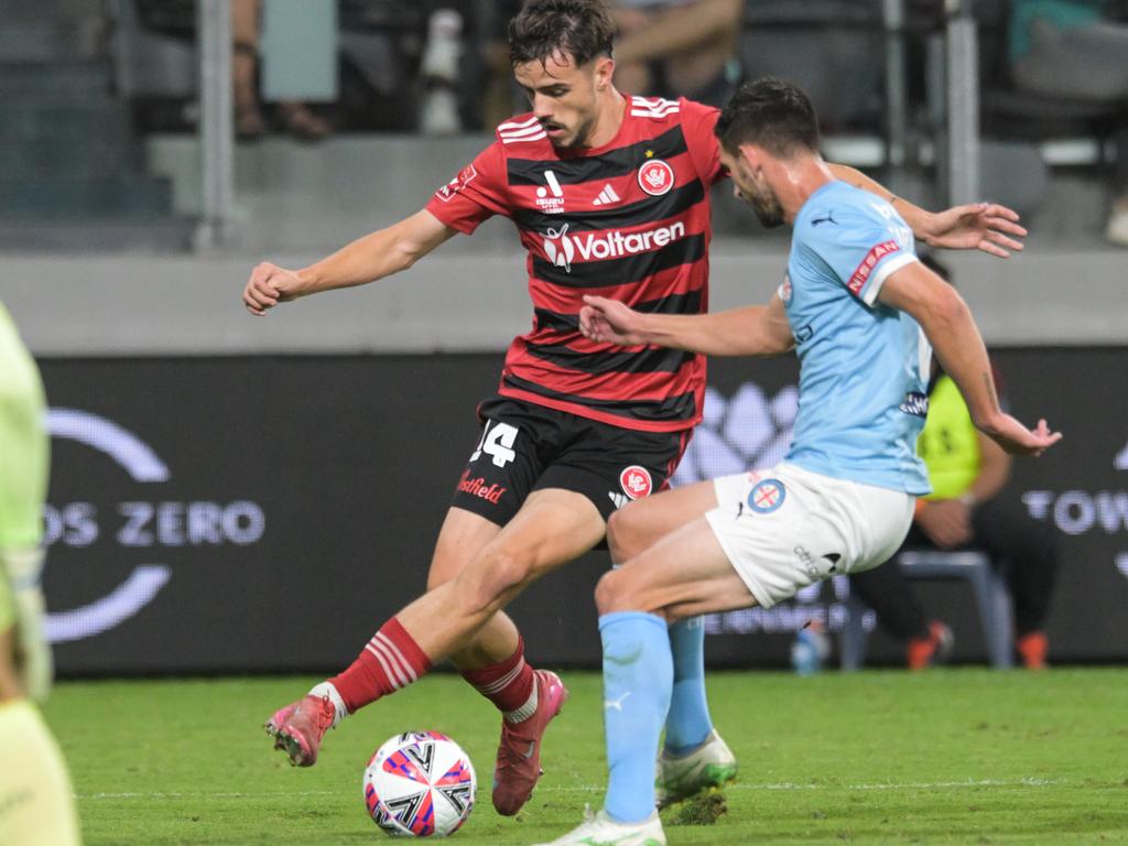Nicolas Milanovic against Melbourne City FC recently. Picture: Luis Veniegra/SOPA Images/LightRocket via Getty Images