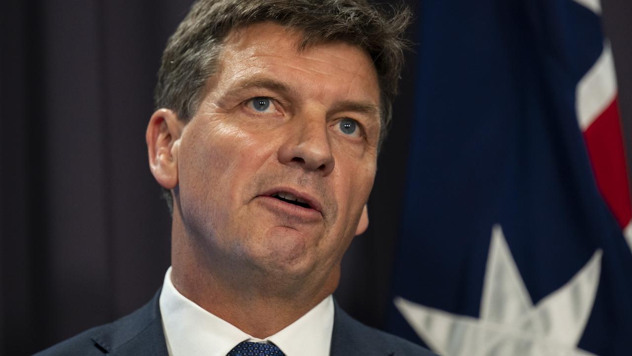 Energy and Emissions Reduction Minister Angus Taylor has denied the government’s carbon policy scheme is the equivalent of a carbon tax. Picture: NCA NewsWire / Martin Ollman