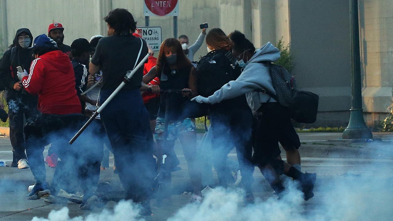 COVID-19 response spokesman Anthony Fauci said use of irritant sprays on protesters is priming them to transmit the virus. Picture: Scott Olson/Getty Images/AFP