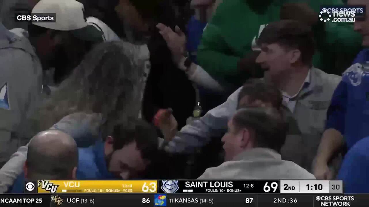 Brawl breaks out during a US college basketball game