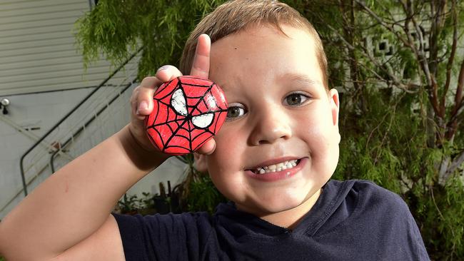 Lincoln Little, 4 is getting into the Townsville Rocks spirit. PICTURE: MATT TAYLOR.