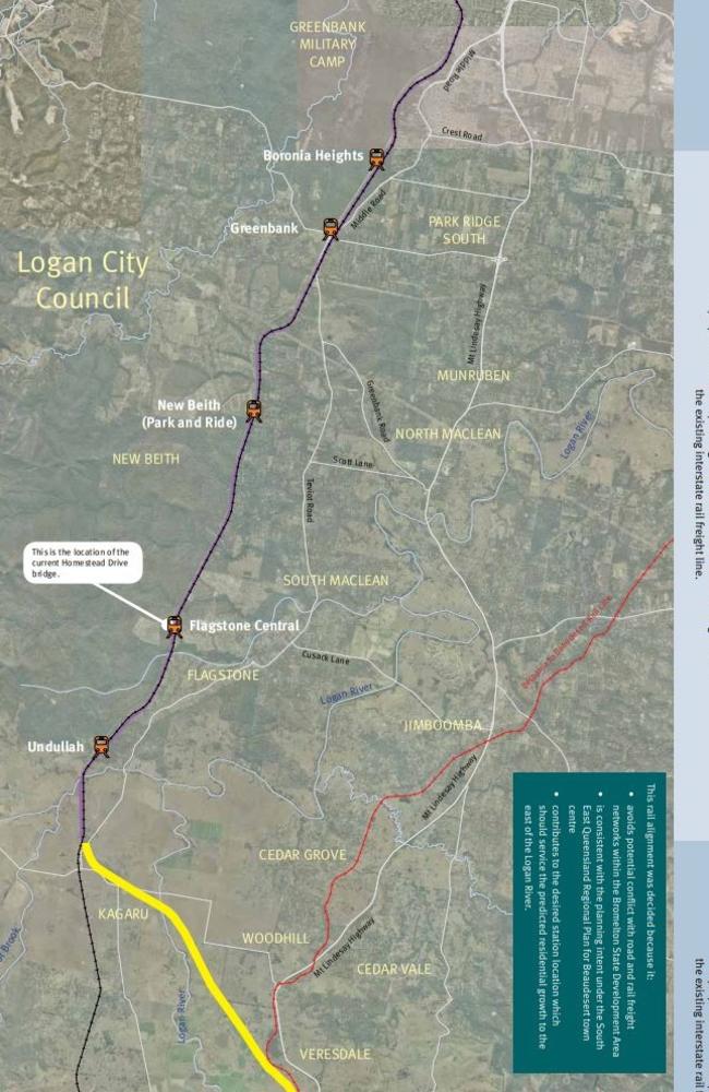 One of the maps showing the locations of some of the 11 new train stations that will have to be built as part of the new passenger rail.