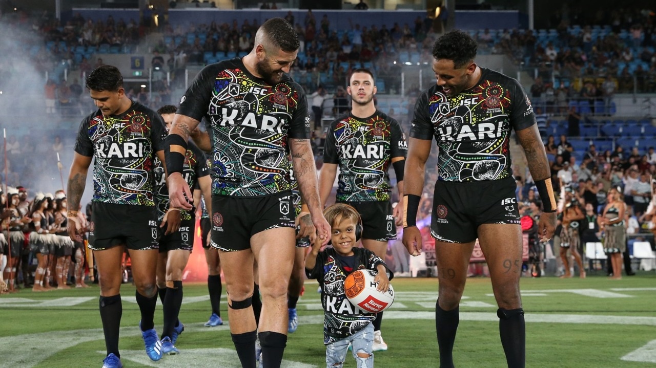 Bullying victim Quaden Bayles leads NRL All Stars onto field