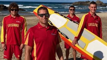 James Turnham, front, at Town Beach Port Macquarie. Pic Dan Mills