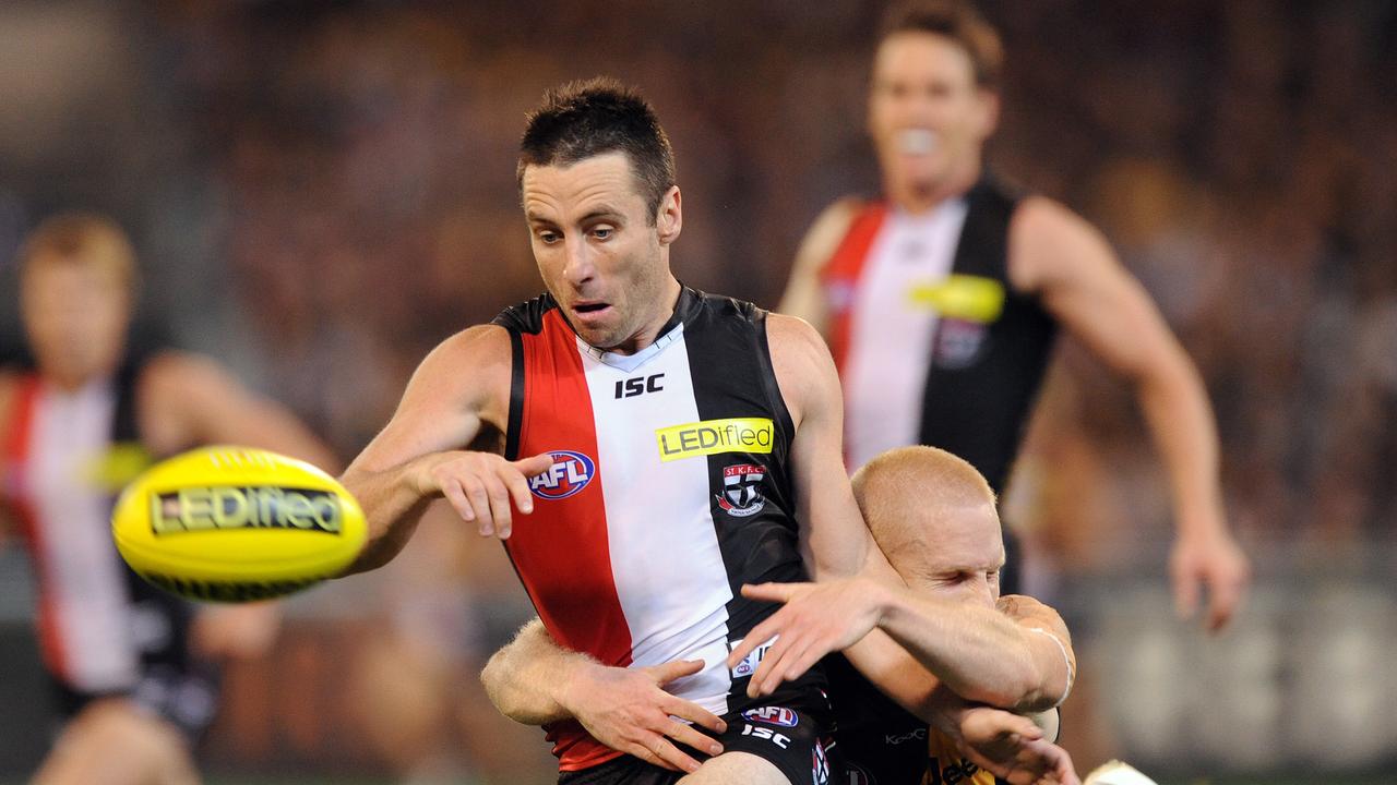 Stephen Milne playing for St Kilda against Richmond in 2013. Picture: Joe Castro / AAP