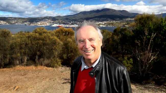 Architect Robert Morris-Nunn at the Rosny Hill lookout, the site of his proposed hotel development.