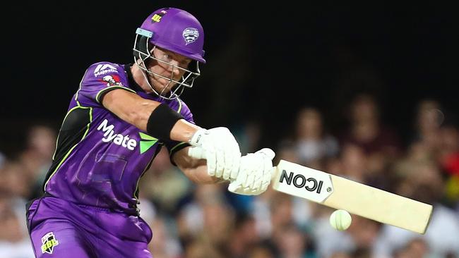 D'Arcy Short batting for the Hobart Hurricanes against the Brisbane Heat on Wednesday night.