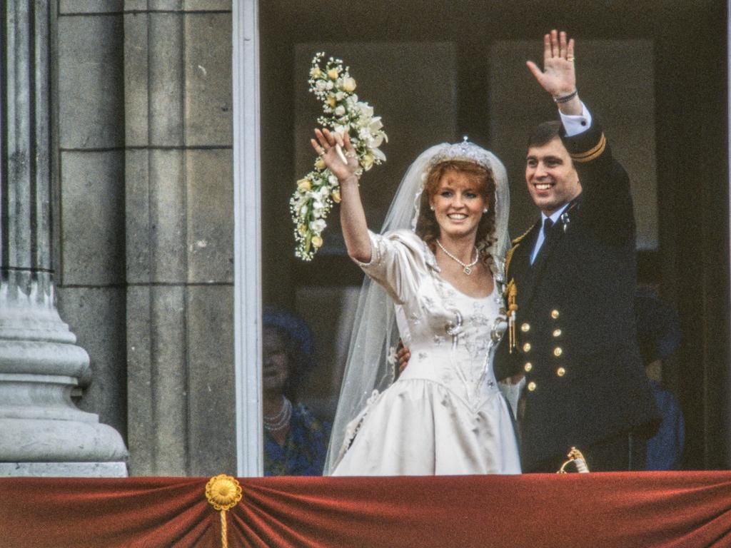 Sarah, Duchess of York, and Prince Andrew, Duke of York, on their wedding day in 1986. Picture: Getty Images