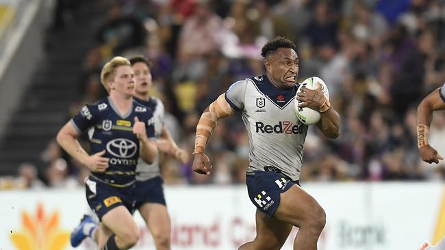 Hailing from the tiny village of Gon in Papua New Guinea, fans voted for Justin Olam as the NRL’s best centre, ahead of Joey Manu. Picture: Getty Images.