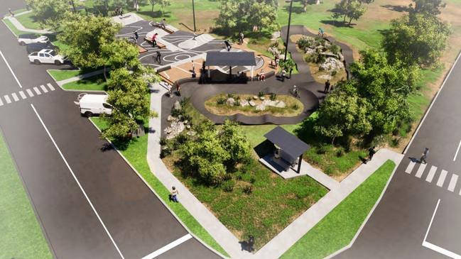 A 3D overview of what the Blackwater Skate Park is expected to look like.