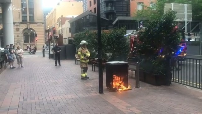 MFS extinguishes Topham Mall, Adelaide, bin fire