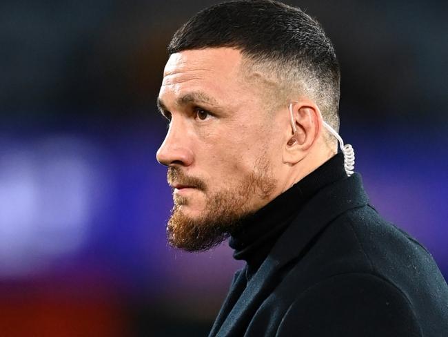 MELBOURNE, AUSTRALIA - SEPTEMBER 15: Former All Blacks rugby player Sonny Bill Williams looks on during The Rugby Championship & Bledisloe Cup match between the Australia Wallabies and the New Zealand All Blacks at Marvel Stadium on September 15, 2022 in Melbourne, Australia. (Photo by Hannah Peters/Getty Images)