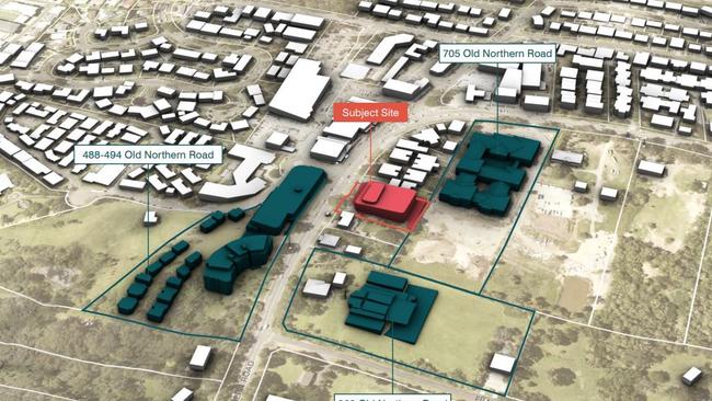 The proposed location of a controversial health hub plan earmarked for 679-685 Old Northern Road, Dural