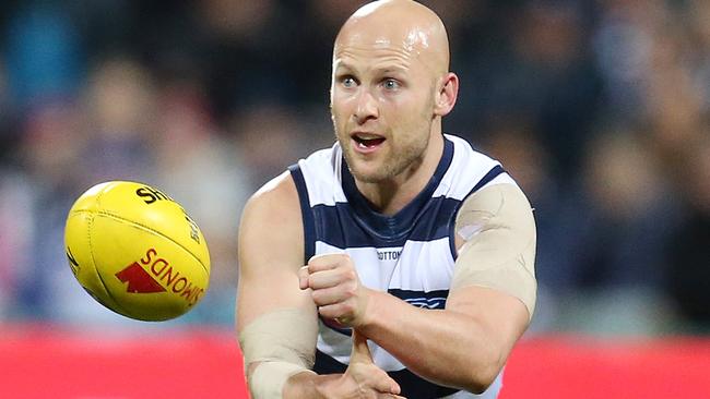 Round 18. 21/07/2018. Geelong v Melbourne at the GMHBA, Geelong. Geelong's Gary Ablett . Pic: Michael Klein