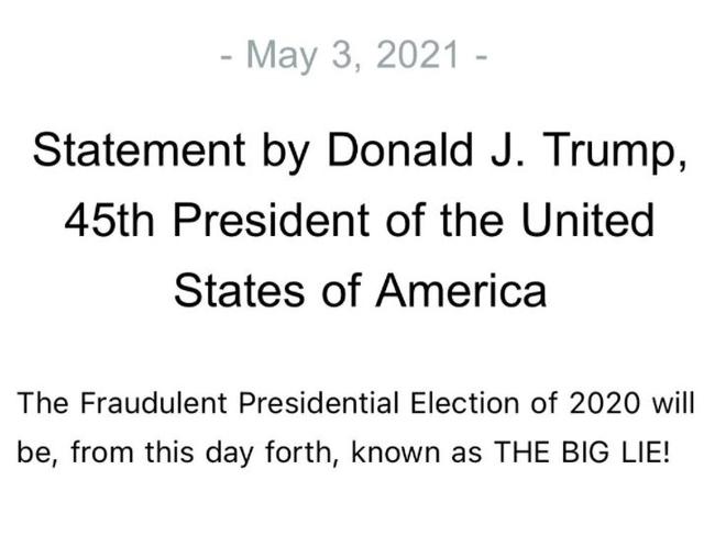 Donald Trump's latest public statement, released this morning.