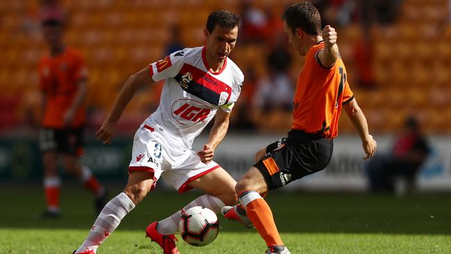 Adelaide United captain Isaias has won a record fourth club champion award after another standout campaign. Picture: Chris Hyde/Getty Images