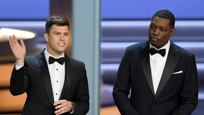 Colin Jost (L) and Michael Che. Picture: Getty Images/AFP