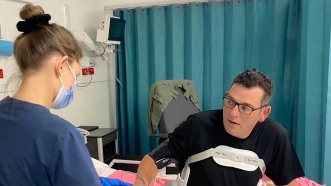 Victorian Premier Daniel Andrews during his recovery at The Alfred Hospital.