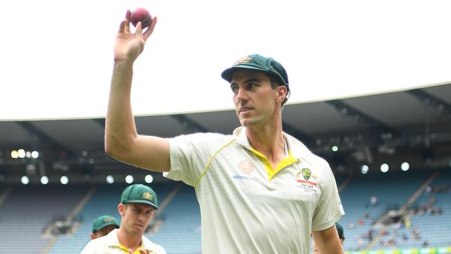 Pat Cummins has near single-handedly lifted Australian spirits at the MCG. Picture: Getty