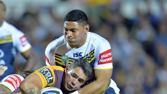Jason Taumalolo is off contract at the end of 2015 and would add grunt to the Broncos pack. Picture: Wesley Monts