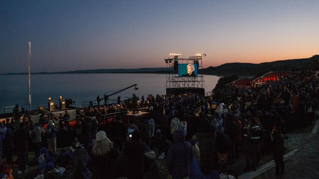 The Anzac dawn service memorial service at Anzac Cove last year. Picture: Bradley Secker