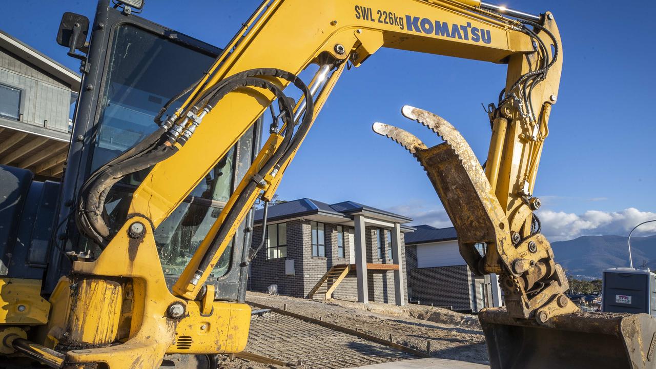 Jack Bird’s unfinished home at Risdon Vale, which was being built through Multi-Res Builders Pty Ltd – now in liquidation.