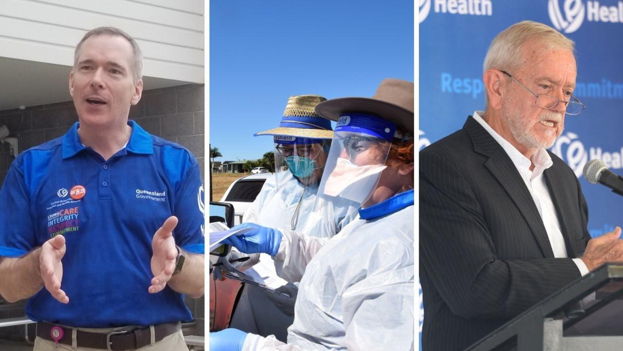 Central Queensland Hospital and Health Service annual report 2020-21. Pictured Steve Williamson and Paul Bell.