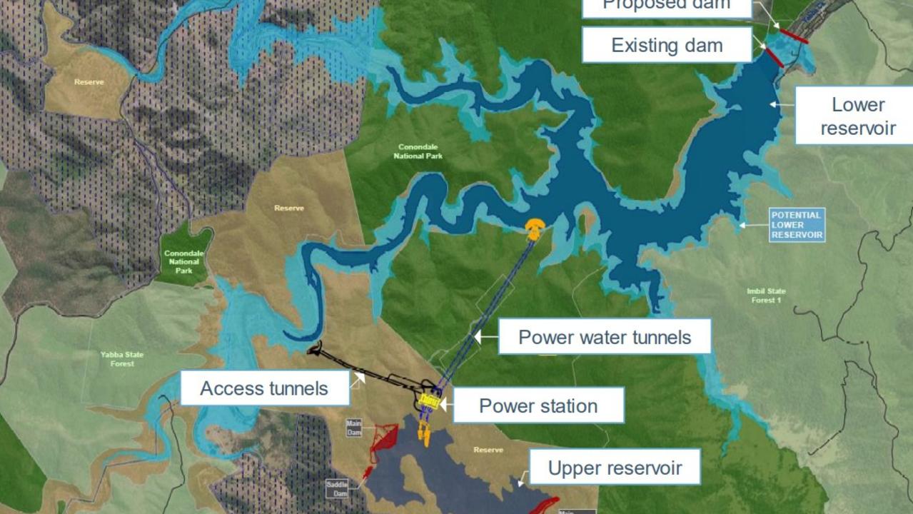 Map of Borumba Dam pumped hydro project.