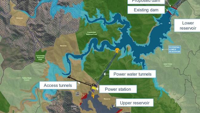 Map of Borumba Dam pumped hydro project.