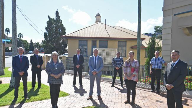 Gympie council under Mayor Glen Hartwig: Bob Fredman, Warren Polley, Dolly Jensen, Shane Waldock, Mayor Glen Hartwig, Bruce Devereaux, Jess Milne, Dan Stewart and Deputy Mayor Hilary Smerdon