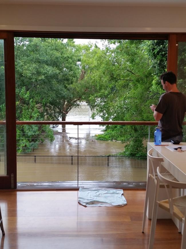 Flooding at Huet St, Nundah, at the home of Linda Watson, worsened after the Airport Link was built.