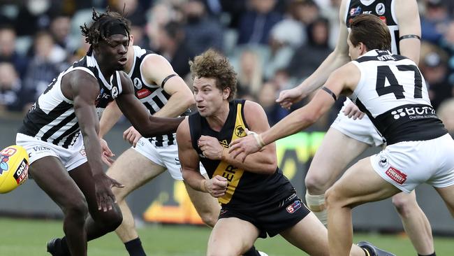 Martin Frederick (left) in action during SANFL finals.