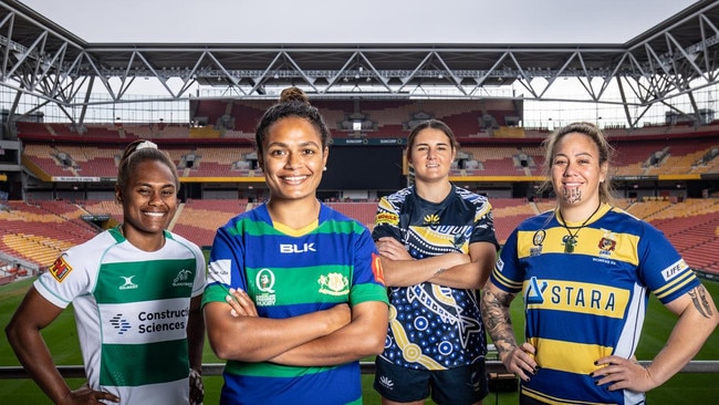 The Premier Grade women captains. Left to right: Ivania Wong, Marlugu Dixon, Elisha Godsiff, Alicia Heller. Pic: Brendan Hertel/QRU