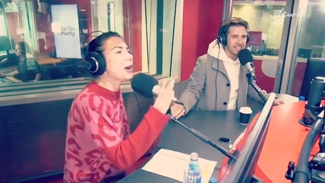 Kate Ritchie on air with her Nova team