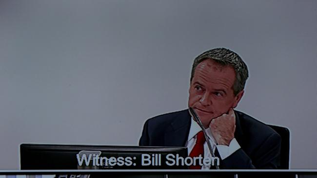 Bill Shorten answers questions before the Royal Commission into Trade Union Governance and Corruption. Picture: Justin Sanson.