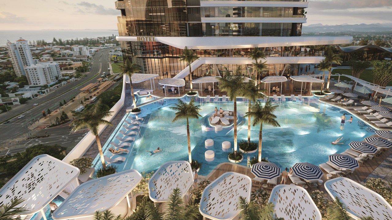 <h2><b>Andaz resort, Gold Coast, QLD, mid-2025</b></h2><p><span>This sparkly new hotel will mark the debut of luxury lifestyle brand Andaz in Australia and the Pacific region. </span><span>Set in The Star Gold Coast, the hotel will feature 202 guest rooms and suites, a fitness centre and three food and beverage outlets. Overlooking Broadbeach, the outdoor pool deck on level six will include a cocktail bar, a beach club with private cabanas and al fresco dining. T</span><span>he Andaz Lounge will offer a relaxed and inviting all-day space for guests to enjoy a drink or snack. </span><span>The architecture by Australian design firm DBI Architects will be matched with contemporary interiors by award-winning Australian design firm Hachem.</span></p>