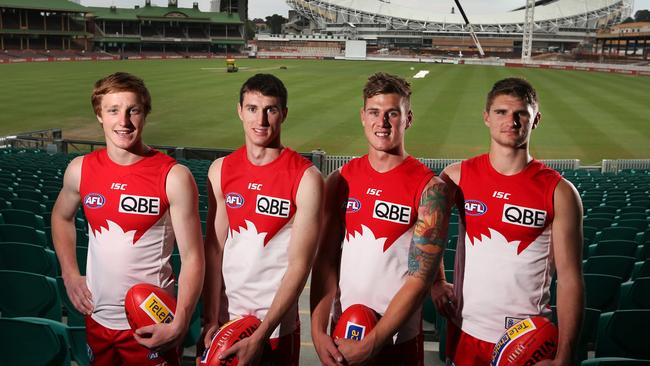 Sydney’s draftees Matthew Dick, Dean Towers, Tim Membrey and Harrison Marsh.