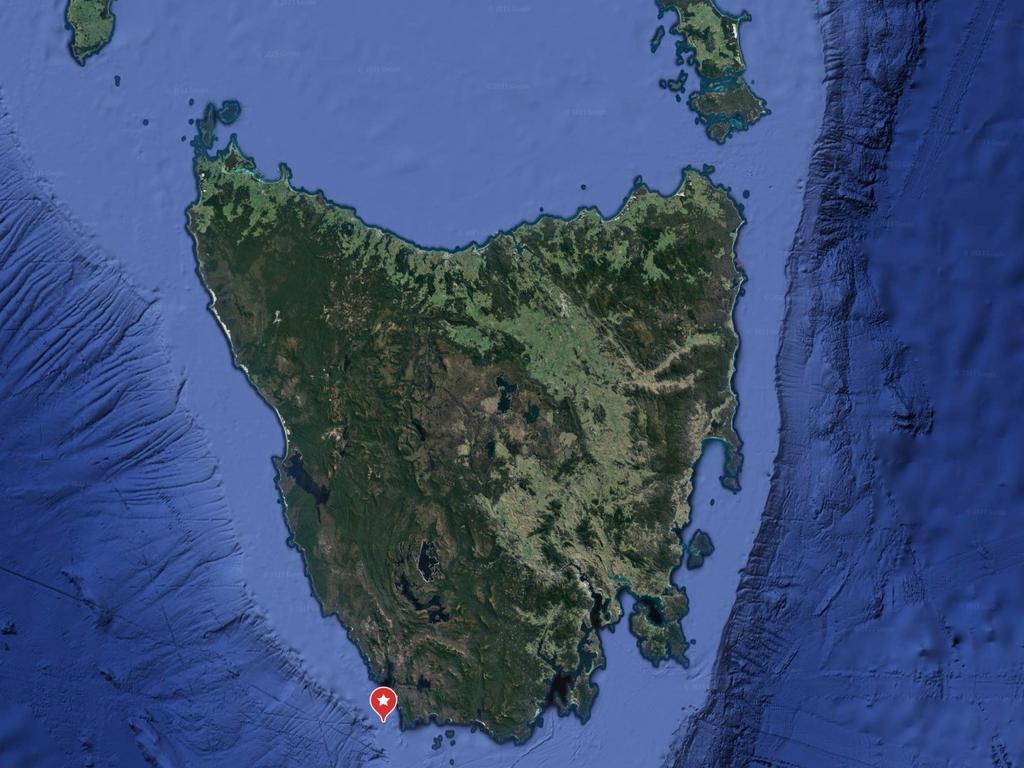 The approximate location of the wreck off Tasmania. Picture: CSIRO