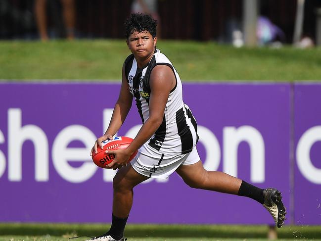 Waylon Davey was named the round 10 Rising Star nominee after a big showing in Palmerston colours. Picture: Felicity Elliott / AFLNT Media