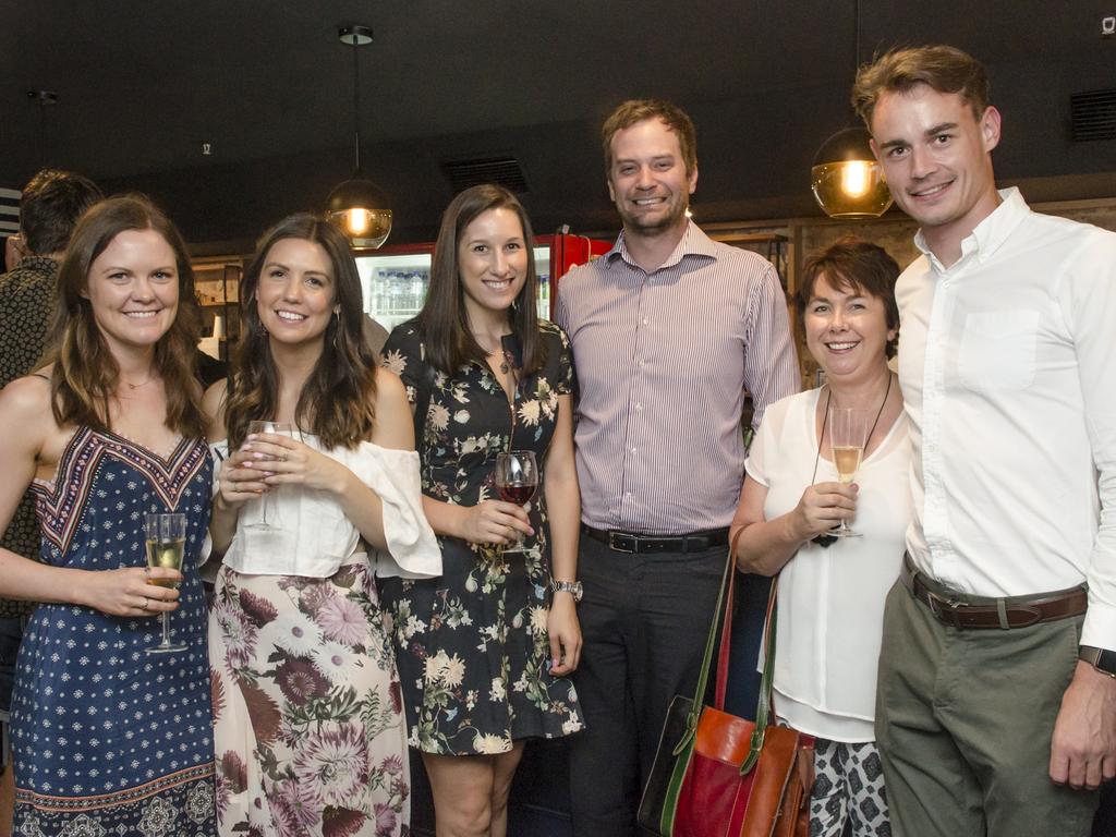 Niole Handly,Sophie Kresevic, Lauren Smith, Kiren Chester, Fiona Booker and Alastair Boucart at Renew Adelaide’s annual celebration with its community and business partners at Raj House. Picture: Zezette Lindqvist