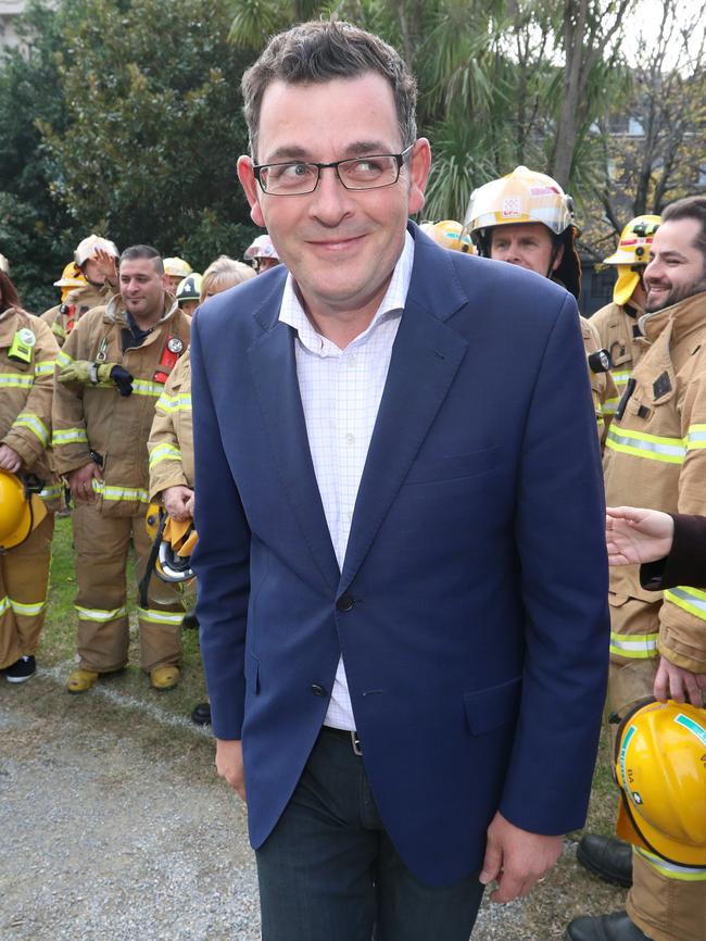 Victorian Premier Daniel Andrews holds a press conference after Jane Garrett resigned. Picture: Alex Coppel.